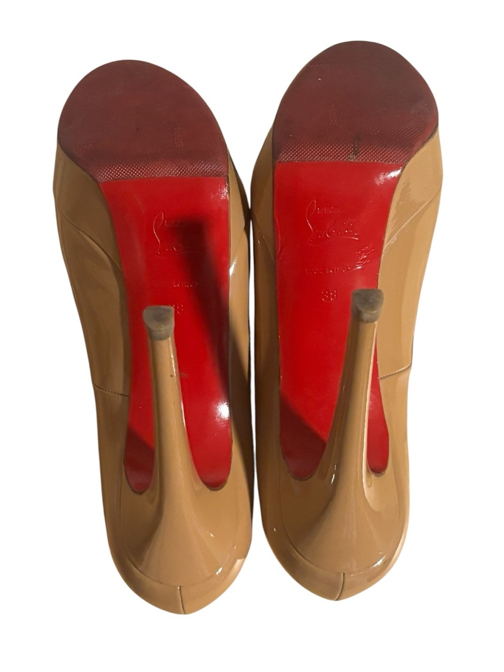 Christian Louboutin Bianca Beige Patent Pumps - Picture 10 of 10